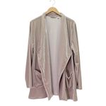 Soft Surroundings  Velvet Open Front Cardigan Drape Jacket Taupe Beige Size 1X Photo 1