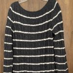 ICB alpaca wool blend striped gray & white cable knit sweater dress, size S Photo 3