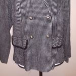 Leslie Fay  vintage black & white checkered double breasted office formal blazer Photo 1