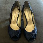 Adrianna Papell  boutique Blue Satin Evening Pumps EUC Size 6  Worn Once Photo 2