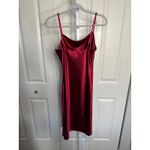 Satin Slip Dress Cowl Neck Sleeveless Midi Dress Party‎ Cocktail Size S Red Photo 8