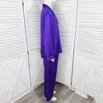Victoria's Secret  Satin Pajama Set Purple Black Medium Shirt Pants Photo 3