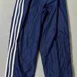 Adidas Navy Blue White 3-Stripe Zipper Windbreaker Track Pants Sweats Sweatpants Bottoms Size M 🧿 Photo 0