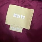 Maeve Skirt Womens 12 Leather Red Maroon Napa Suede Midi Laser Cut Anthropologie Photo 3