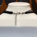 Wire Wrapped Heart Pendant Necklace Lace 16" Unsigned Black Photo 3