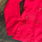 Max Mara  Women’s Red Hooded Jacket Coat Plaid Lining size Medium Outerwear Photo 5