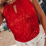INC Red Sequin Top Photo 2