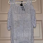 🥰 2 pc Grey cold shoulder sweater/ crimson tank top perfect for game day! Gray Photo 4