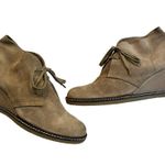 J.Crew MacAlister Wedge Boot Tan Beige Suede Lace Up Ankle Photo 0