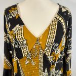 City Chic  black & mustard yellow patterned corset smocked top maxi dress size 16 Photo 2