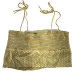 ZARA  Crop Top Womens Medium Yellow White Polka Dot Smocked Tie Strap Summer Cute Photo 4