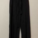 l*space L Black Cropped Straight Leg Tie Waist Casual Pants Womens S Revolve Beach Photo 0