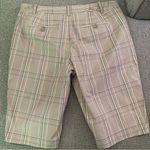 Bermuda Mossimo Tan and Blue Plaid  Shorts Size 10 EUC Photo 1