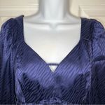 Collective Concepts  Zebra Jacquard Mini Dress Satin Blue M Photo 4