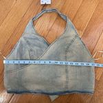 ZARA Denim TRF Jean cotton wrap crop halter top multiway ties front or back Sz M Photo 4