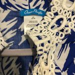 OP Ocean‎ Pacific Hawaiian leaf pattern blouse with crochet detailing size L 12-14 Photo 2