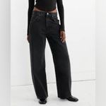 AGOLDE Like New  Low Curve Barrel Jeans Sz 30 Black Gray $238 Black Tar Wide Leg Photo 4