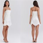 House Of CB  XS Tall 'Sirena' White Strapless Lace Up‎ Mini Dress NWOT Photo 12