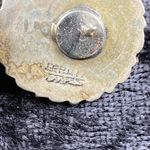 Vintage Native Sterling Silver Turquoise Petit Point Round Dome Post Earrings Photo 4