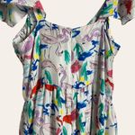 Tanya Taylor Tiegan Flamingo Print Silk Short Sleeve Midi Dress Size 6 Photo 8