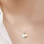 Tiffany & Co. Return to Tiffany Mini Double Heart Necklace 19” Silver 18k Gold Photo 2