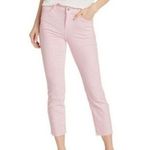 L'Agence Sada Denim High Rise Cropped Slim Fit Raw Hem Jeans Sz 31 Soft Pink Photo 0