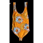 ZARA NWT   Sheer Yellow Golden Daisy Mesh Bodysuit Small  Snap Closure Fe… Photo 7