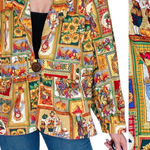 Vintage 70’s Handmade Fall Thanksgiving Pumpkin Printed Blouse Multiple Size L Photo 1