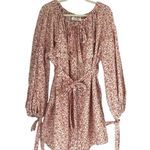 Zimmermann  sunny skater linen shirt dress pink floral Sz Small coastal festival Photo 1