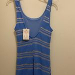 Lush Clothing Nectar Lush Women’s Blue & White Tank Sweater Knit Dress L Large Bust 38” NWT Photo 10