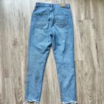 American Eagle  Medium Wash Mom Jeans Raw Hem Size 0 Photo 6
