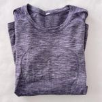 Lululemon  Swiftly Tech Long Sleeve Crew Heathered Black Cherry Purple Size 8 Photo 2