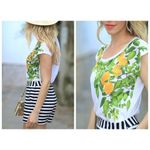 MILLY for Design Nation Limone de Capri Sequin Lemon T Shirt Size L Yellow Size L Photo 2