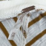 Free People  Hard Candy Cream & Brown Striped Crochet Long Sleeve Shirt XS Photo 2