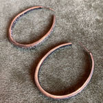 Coldwater Creek #400  Pewter Carved Hoops Photo 0