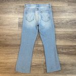 MOTHER Denim MOTHER Light Blue Flare Jeans The Insider Crop Strep Fray Photo 1