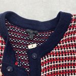 Talbots Cardigan Sweater Women 1X Red White Blue Hidden Snap Front NWT Photo 5