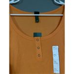 Wild Fable Orange Ribbed Button Short Sleeve Crop Top XXL NWT Photo 3