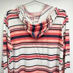 Wall Flower Lightweight Coral Black & Cream Striped Hoodie Size Extra Large Photo 7