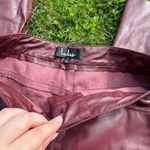 Hit Your Mark Burgundy Vegan Leather Straight Leg Pants Red Photo 3