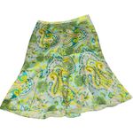 Banana Republic Eight
Gores Silk Skirt 4 Paisley Print Teal/yellow Lined Godet Photo 3