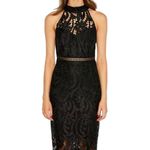 Bardot Isa Crochet Lace Cocktail Sheath Dress French Black Size L 10 NWT Photo 2
