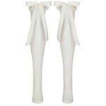 Stems Lolita Knee Socks in White One Size New Womens Lace Bow Nylons Photo 3
