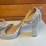 Bar III Bar lll Bling * Silver * Ankle strap * Block Heel * Sz 10 NWOT Photo 5