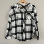 Cloth & Stone  Anthropologie Soft Flannel Plaid White Black Yellow Casual Comfy Photo 0