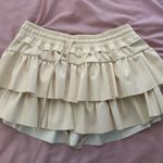 Day + Moon Leather Ivory Ruffle Skirt Women’s Medium White Photo 2