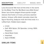 Lulus Lulu’s Make Time For Me Black Lace Midi Dress Size Small Photo 11