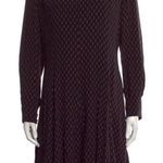 Jigsaw Navy & Rust Polka Dot Long Sleeve Mini Dress – Size Medium (US 8) Brown Photo 0