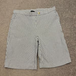 Jones New York  Blue and White Vertical Striped Bermuda Shorts Photo 0
