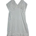 Vintage 40s Sabrina White Nylon Slip Embroidered Lace Hem Lingerie 38 Small Rare Photo 0